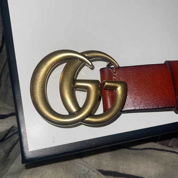 LEATHER BELT WITH DOUBLE G BUCKLE - Picture 4 of 4